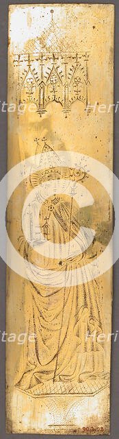 Panel from a Triptych with Bishop Saint, German, mid-15th century. Creator: Unknown.