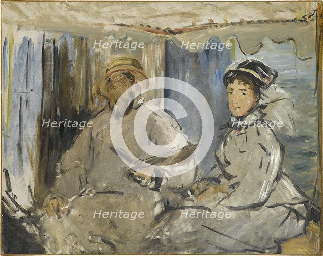 The painter Monet in his atelier, 1874. Artist: Manet, Édouard (1832-1883)