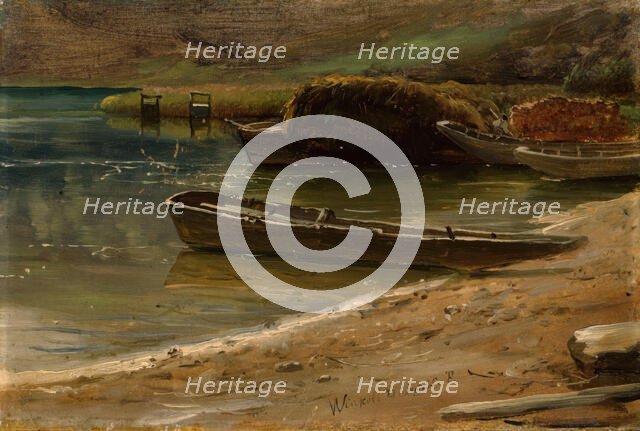 At the Bank, Winkel in Switzerland, 1835. Creator: Thomas Fearnley.