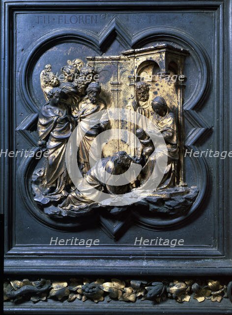 'Adoration of the Magi', north door of the Baptistery of Florence, 14th-15th century. Creator: Ghiberti, Lorenzo (1378 - 1455).