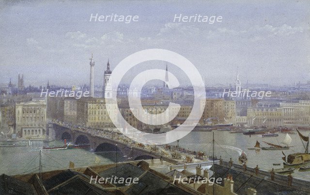 London Bridge and the City of London, 1892. Artist: John Crowther