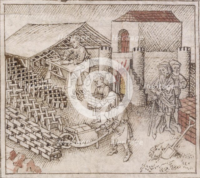 A brickyard, c1300-c1340.  Creator: Unknown.