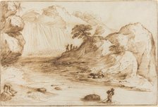 Landscape with a Waterfall. Creator: Guercino.