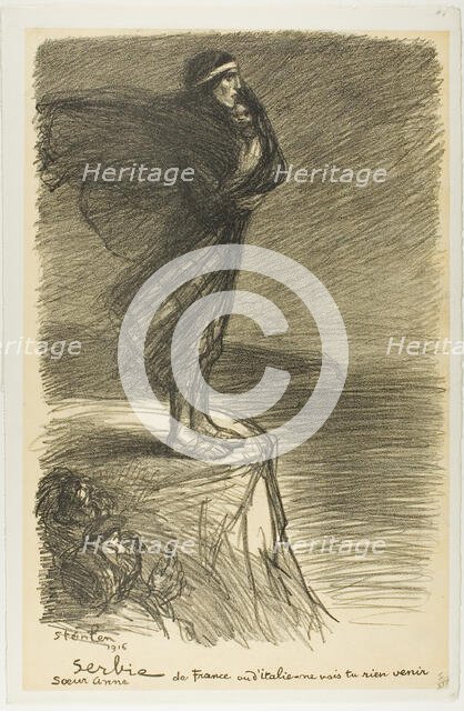 Serbia: Sister Anne, plate twenty from Actualités, published January 1916. Creator: Theophile Alexandre Steinlen.