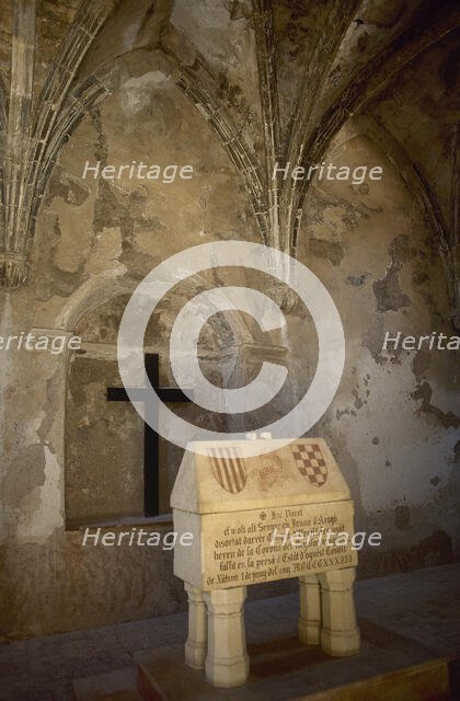 Tomb of James II the Unfortunate, Count of Urgell, Chapel of St Mary, Xativa Castle, Spain, 2001. Creator: LTL.