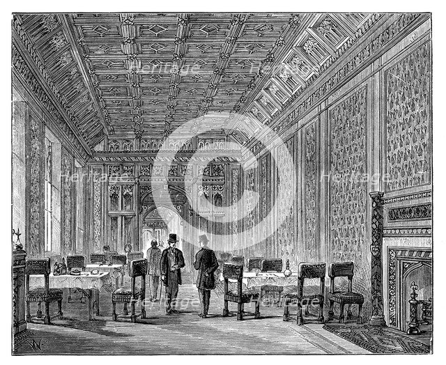 Refreshment Room, House of Lords, Palace of Westminster, London, c1888. Artist: Unknown