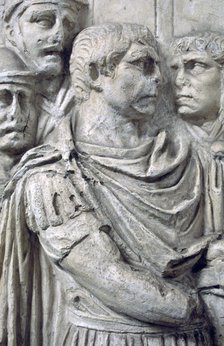 Emperor Trajan, Trajan's Column, Rome. Artist: Unknown