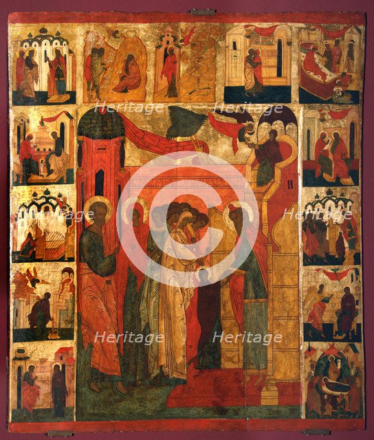 The Presentation of the Virgin Mary, 16th century. Artist: Russian icon  