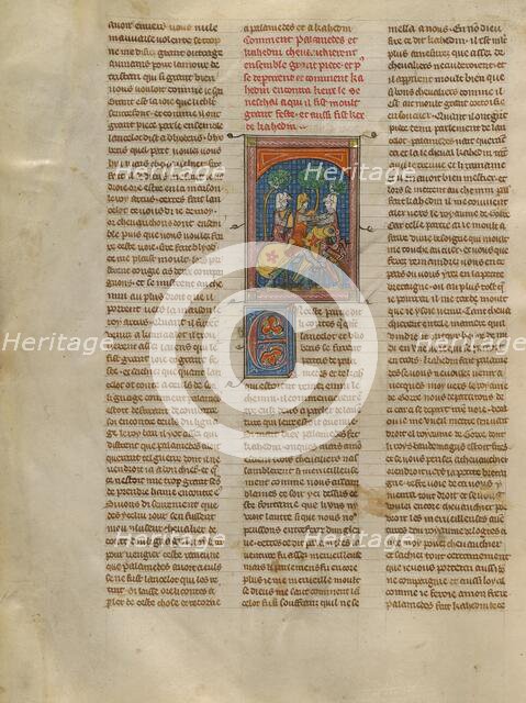 Kahedin and Palamedes Meeting the Seneschal Keu, about 1320-1340. Creator: Unknown.