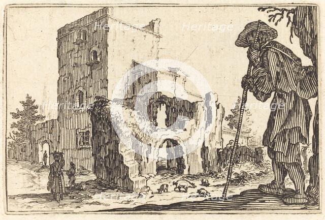 Shepherd and Ruins, c. 1622. Creator: Jacques Callot.