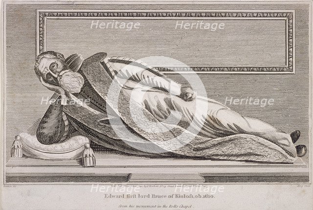 Monument to Sir Edward Bruce in Rolls Chapel, Chancery Lane, London, 1794. Artist: King