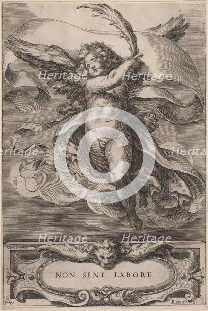 An Allegorical Figure: Non sine labore, 1628. Creator: Cherubino Alberti.