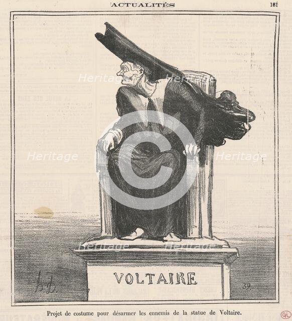 Projet ... Pour désarmer les ennemis de ... Voltaire, 19th century. Creator: Honore Daumier.