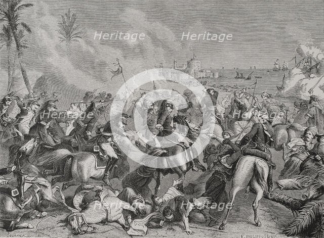 Napoleonic Wars: Battle of Abukir, (25 July 1799), 1879. Creator: Octave Jahyer.