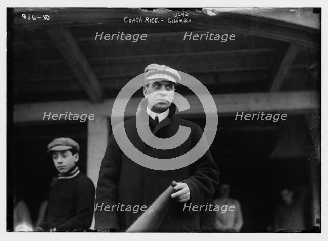 Coach Rice of Columbia with megaphone, 1910. Creator: Bain News Service.