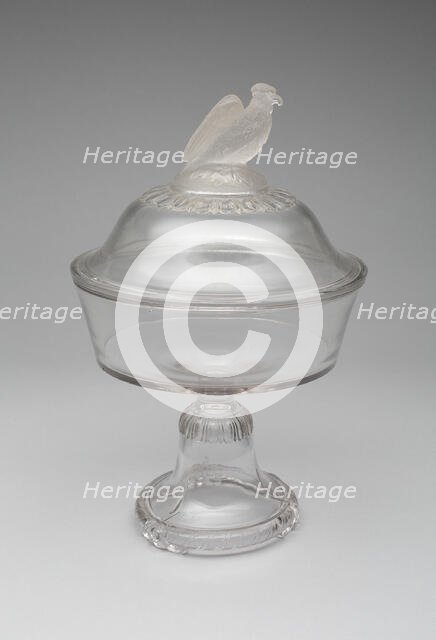Old Abe/Frosted Eagle pattern compote, 1880/90. Creator: Crystal Glass Company.