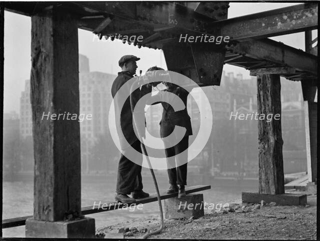 Demolition of Waterloo Bridge, Lambeth, Greater London Authority, 1936. Creator: Charles William  Prickett.