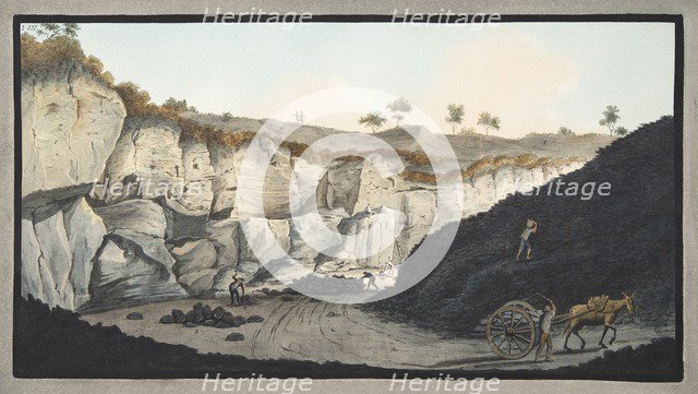 Representation of a thick Stratum of Lava, that ran into the sea from Mount Vesuvius in 1631, 1776.