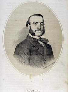 Cándido Nocedal (1821-1885), Spanish politician, lithography by J. Denou.