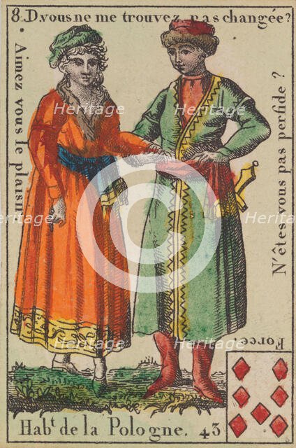Hab.t de la Pologne from Playing Cards (for Quartets) 'Costumes des Peuples..., 1700-1799. Creator: Anon.