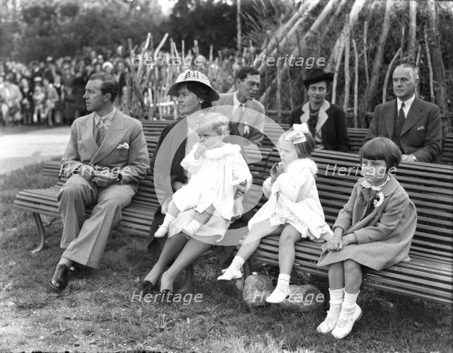 Prince Gustav Adolf, Princess Sibylla and children, Children's Day, Stockholm, Sweden, 1938.  Creator: Unknown.