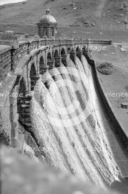 View across the Elan Valley Dam, Wales, c1945-c1965. Artist: SW Rawlings