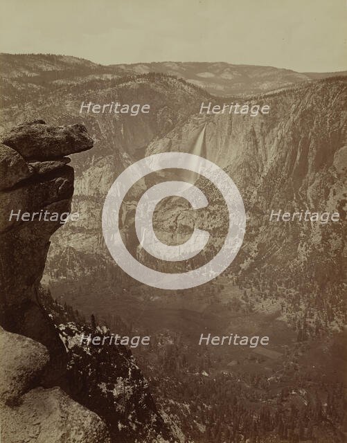 Yosemite Falls from Glacier Point, 1865-66, printed ca. 1875. Creator: Carleton Emmons Watkins.