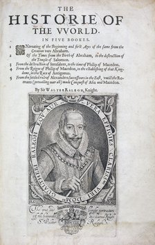 Title page from The Historie of the World by Sir Walter Raleigh, 17th century. Artist: Simon de Passe