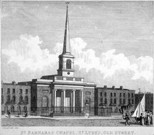 St Barnabas Chapel, Finsbury, London, c1820.                                        Artist: Anon