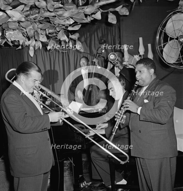 Portrait of Art Hodes, Pops Foster, Cecil (Xavier) Scott, and George Luggi, Ole South, N.Y., 1946. Creator: William Paul Gottlieb.