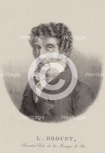 Portrait of the flautist and composer Louis Drouet (1792-1873), 1820. Creator: Mulnier, Nelson (active ca 1820).