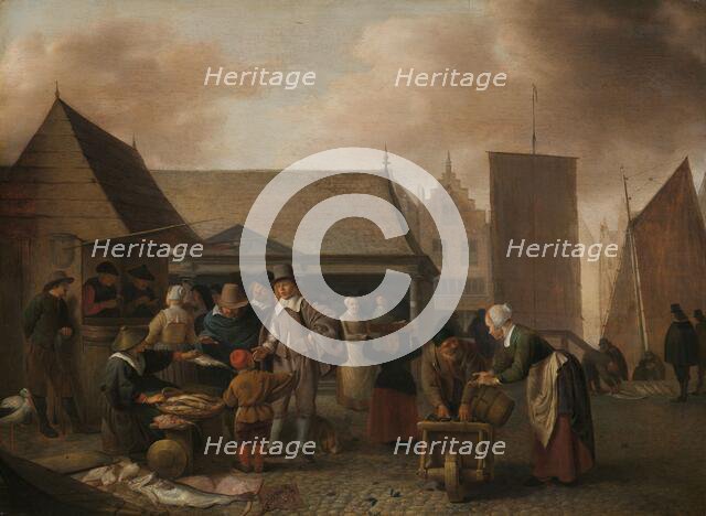 Fish Market, 1650-1670. Creator: Hendrik Martensz. Sorgh.