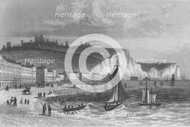 'Dover, from the Beach, Kent', 1846. Artist: Henry Winsor Bond.