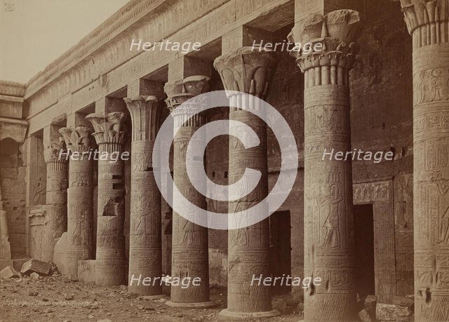 Colonade of the Temple of Isis at Philae, late 19th century. Creator: Henri Bechard.