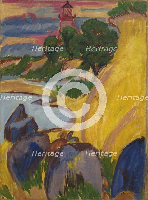 Lighthouse behind bay, 1912. Creator: Kirchner, Ernst Ludwig (1880-1938).