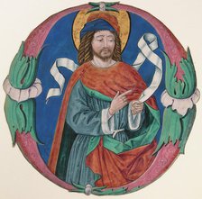 Manuscript Illumination with the Figure of a Saint in an Initial O, ca. 1480. Creator: Unknown.