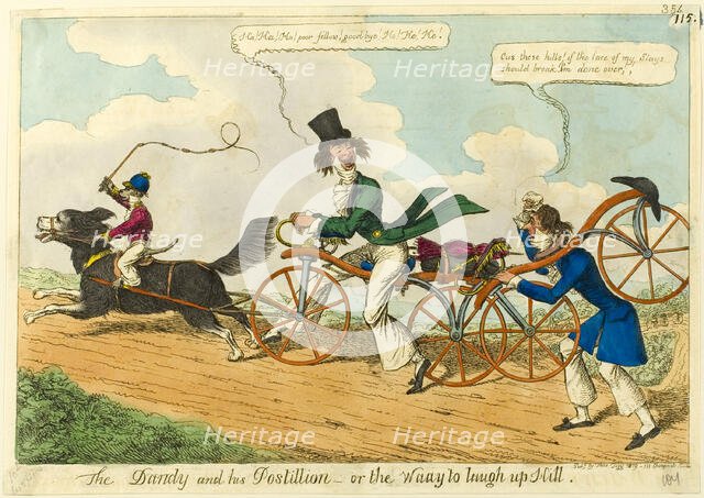 The Dandy and His Postillion - or the Waay to Laugh Up Hill, 1819. Creator: William Heath.