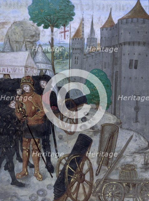 Cannon and equipment, late 15th century. Creator: Unknown.