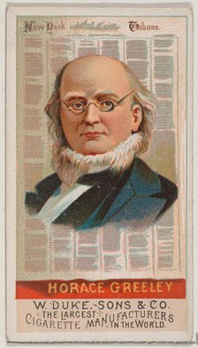 Horace Greeley, from the series Great Americans (N76) for Duke brand cigarettes, 1888., 1888. Creator: Unknown.