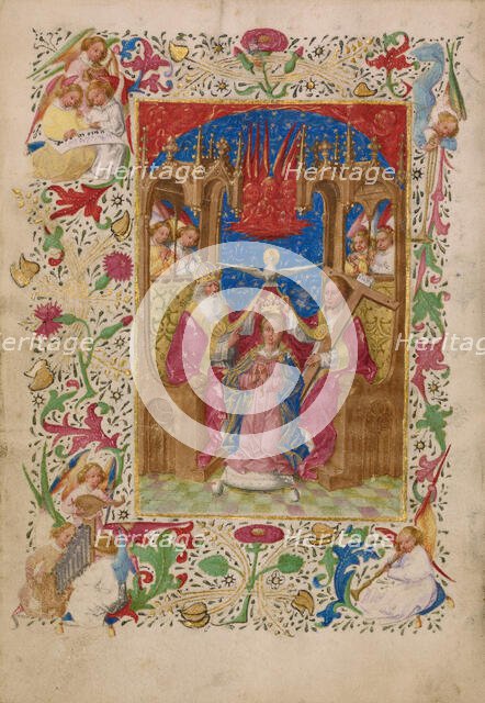 The Coronation of the Virgin; Book of Hours, about 1460. Creator: Master of Evert Zoudenbalch.