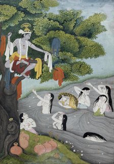 Krishna Steals the Gopis' Clothing, 1775-1800. Creator: Unknown.