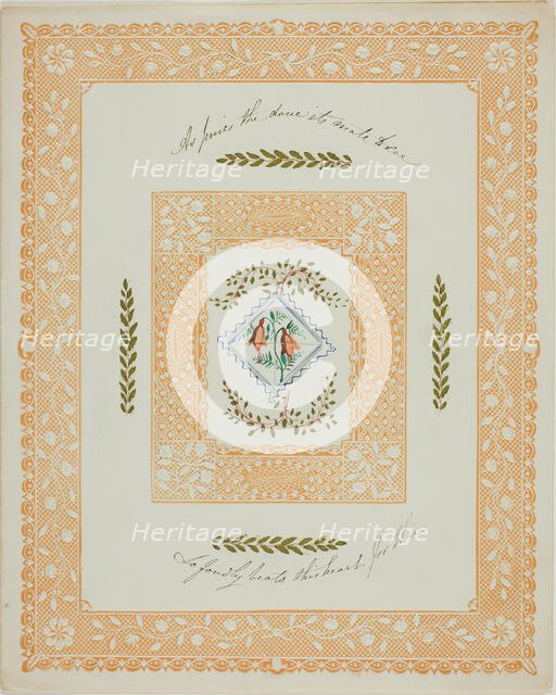 So Fondly Beats this Heart for Thee (valentine), c. 1850. Creator: Unknown.