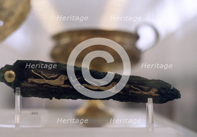 Mycenean dagger with lion decoration, c1450-c1100 BC. Artist: Unknown