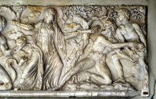 Hecate and giants, Roman relief. Artist: Unknown