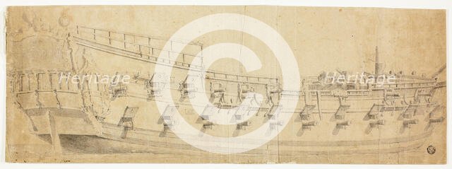 Armed Galleon Seen from Starboard Quarter, n.d. Creator: Possibly Willem van de Velde II (Dutch, 1633-1707) or Willem van de Velde, I (Dutch, c. 1611-1693).