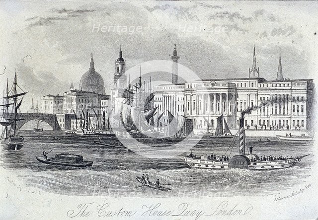 Custom House, London, c1840. Artist: John Newman