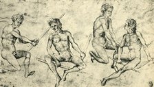 Four naked men, mid-late 15th century, (1943). Creator: Giovanni di Paolo.