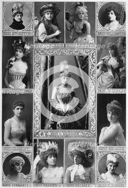 Leading actresses of the 19th century, 1890.Artist: W&D Downey