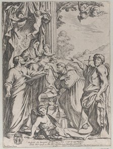 The Virgin Enthroned with Three Saints, 1668. Creator: Giuseppe Maria Mitelli.