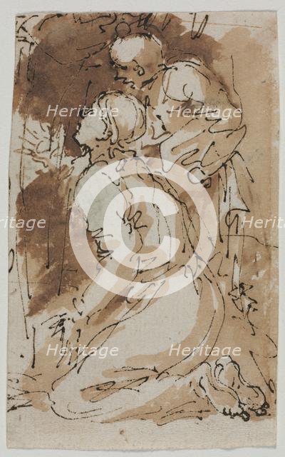 Figure Studies (recto), c. 1640-1649. Creator: Salvator Rosa (Italian, 1615-1673).